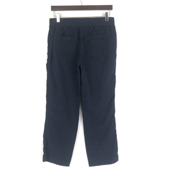 Keren Hart Blue Linen Blend Drawstring Pants Sz S - Picture 2 of 9